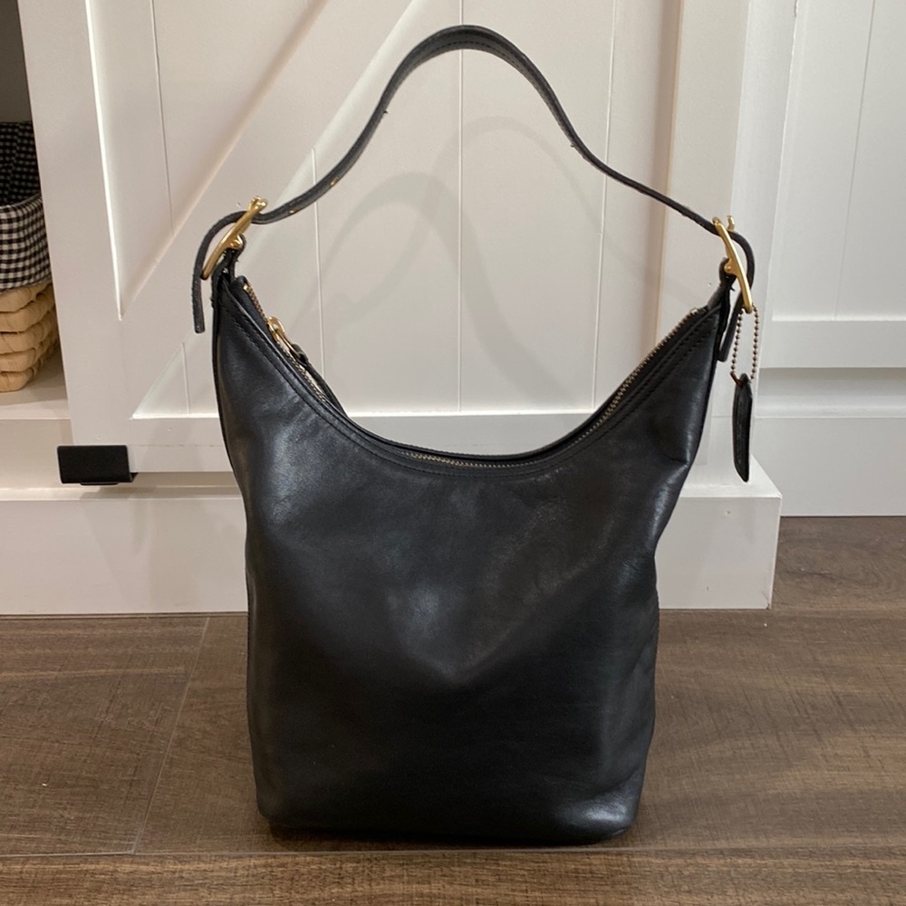 Genuine black leather Coach Hobo Bag